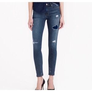 J Crew Toothpick Distressed Denim Jeans‎ Size 27 Ripped Dark Wash